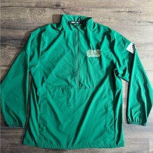 Adidas Climalite Green Saints Athletics Pullover Windbreaker